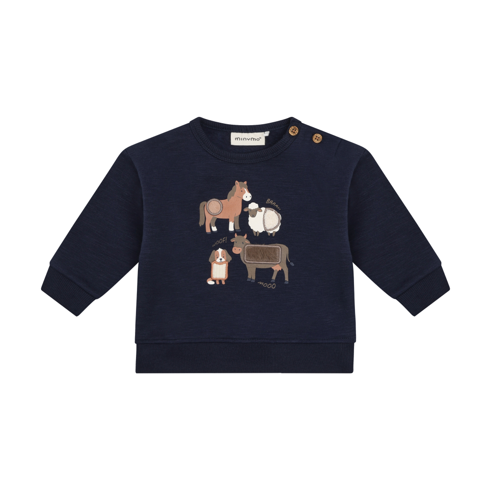 Minymo Baby Sweatshirt - Farm Friends