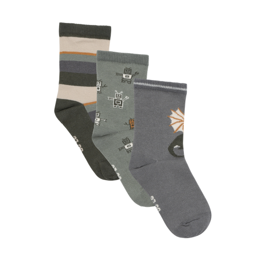 Minymo 3 Pack Socks - Robots & Dragons