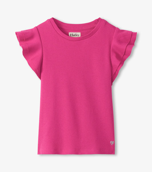 Raspberry Rose Hatley Ruffled Tee