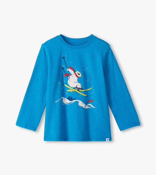 Hatley Long Sleeve Tee - Skiing Bear
