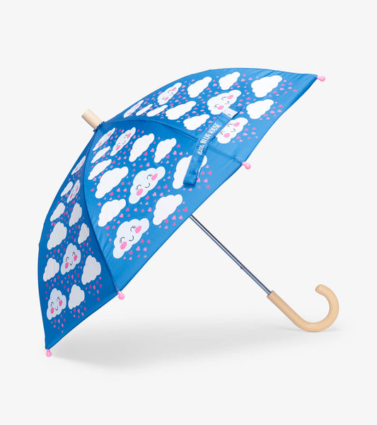 Little Blue House Umbrella - Happy Clouds