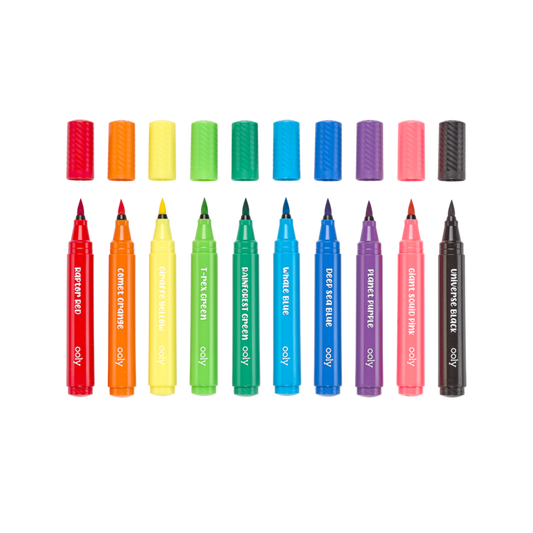 Ooly Big Bright Brush Markers - Set of 10