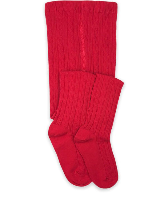 Jefferies Cable Knit Tights - Red