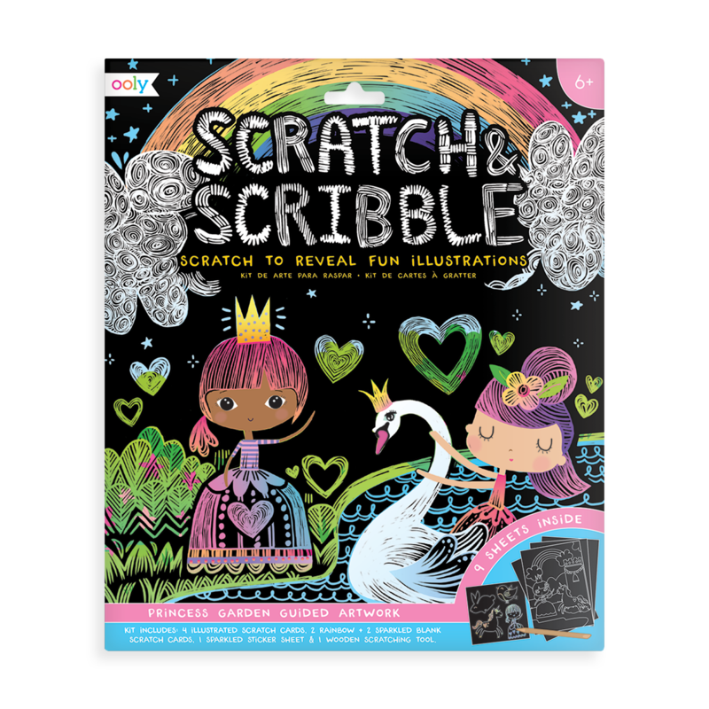 Ooly Scratch and Scribble Scratch Art Kit - Princess Garden