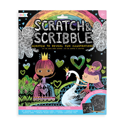 Ooly Scratch and Scribble Scratch Art Kit - Princess Garden