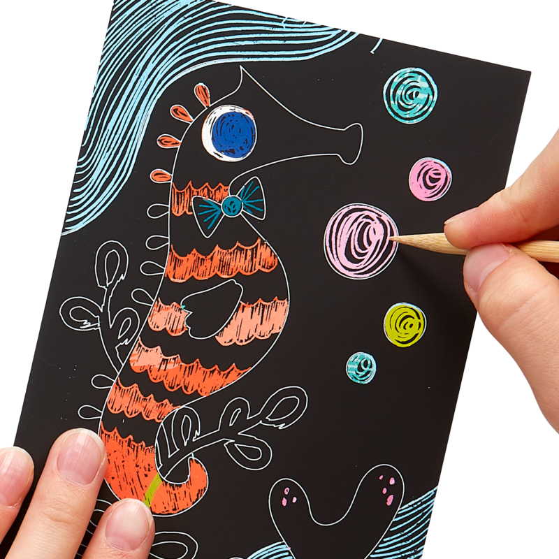 Ooly Scratch and Scribble Mini Art Kit - Friendly Fish