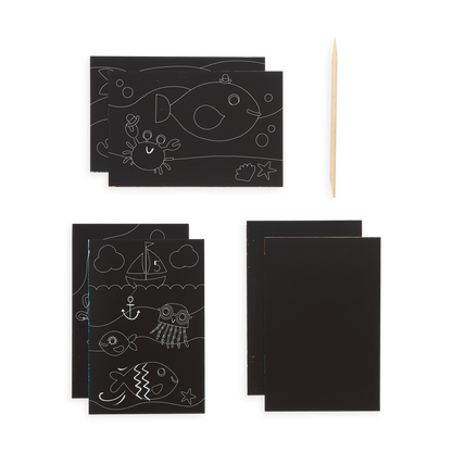 Ooly Scratch and Scribble Mini Art Kit - Friendly Fish