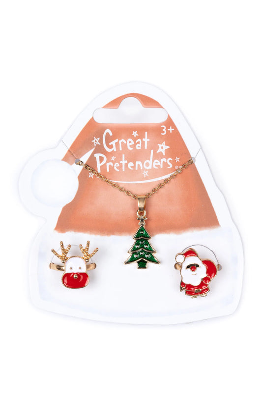 Great Pretenders Rings & Earrings Set - Christmas Tree
