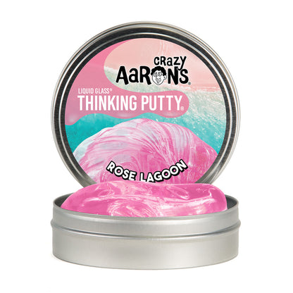 Crazy Aaron's Thinking Putty 4” Tin - Rose Lagoon Liquid Glass