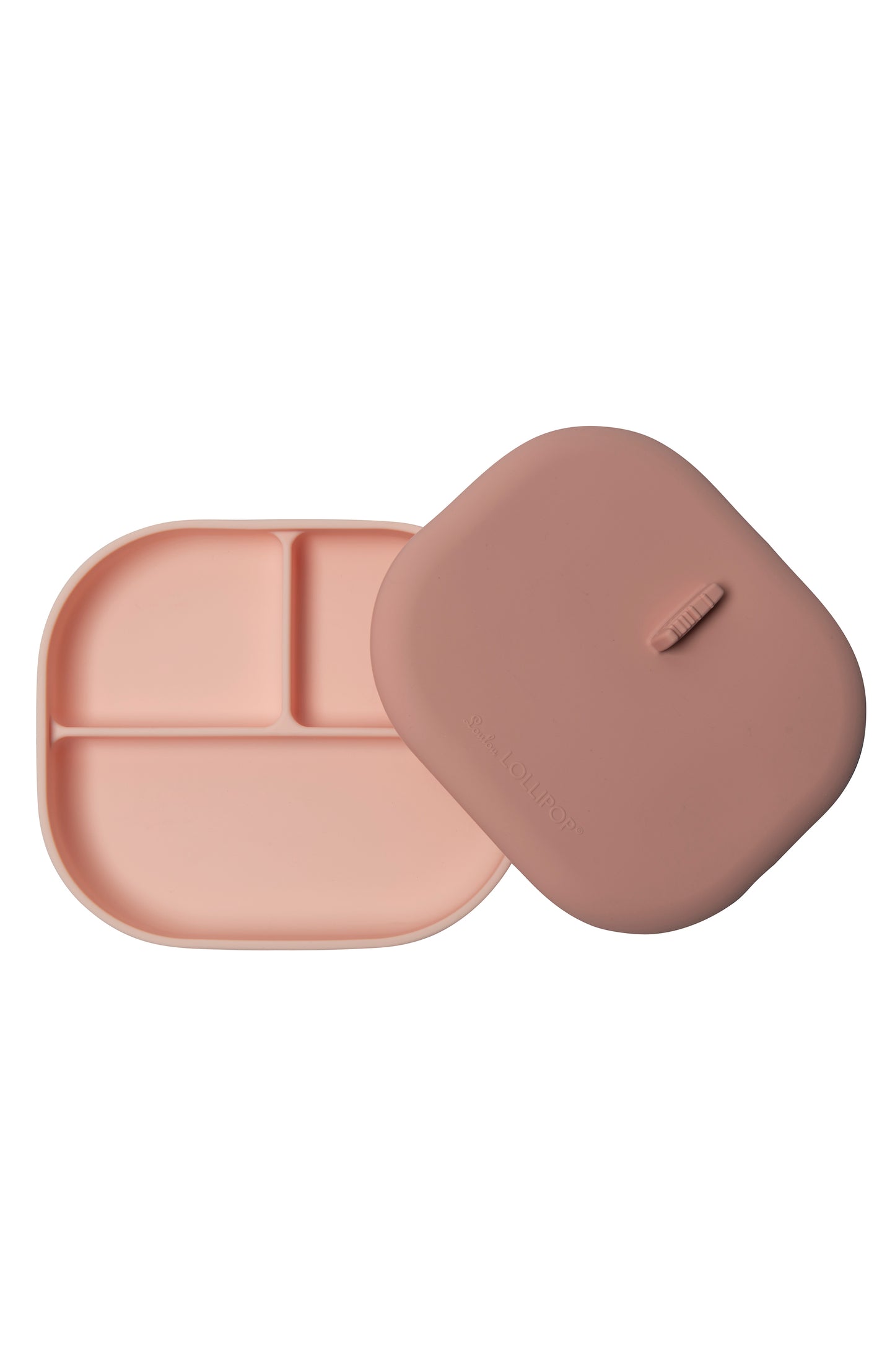 Loulou Lollipop Silicone Divided Plate with Lid - Blush Pink