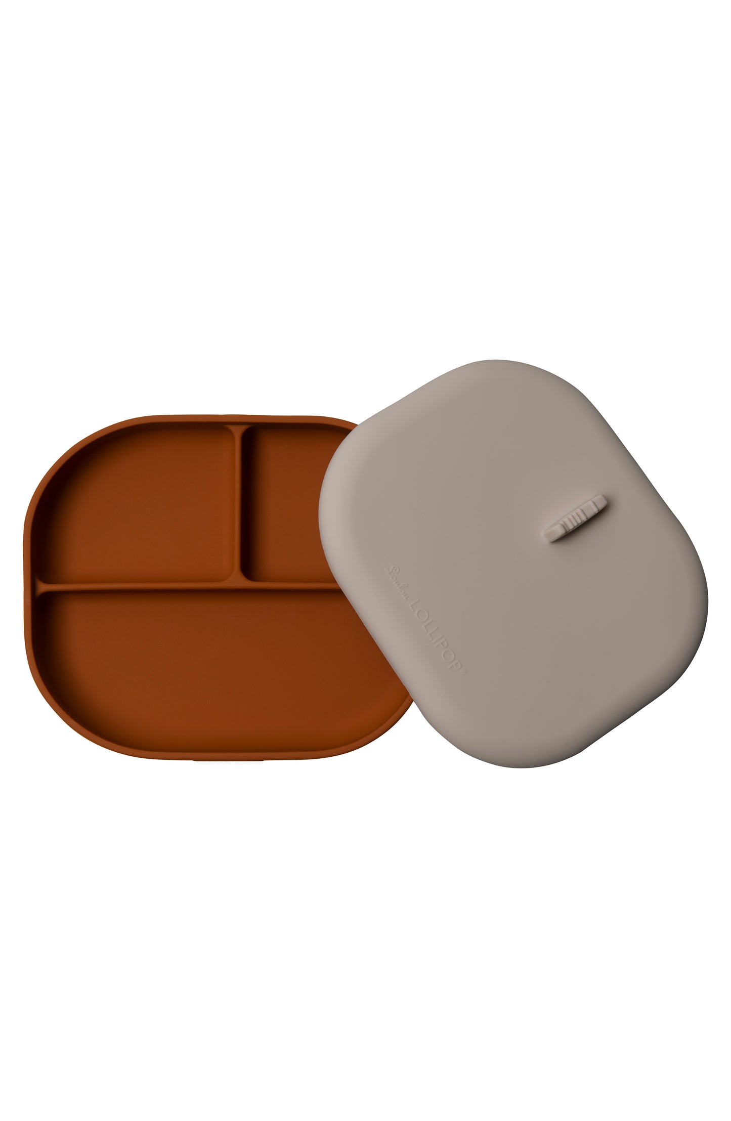 Loulou Lollipop Silicone Divided Plate with Lid - Ginger Honey