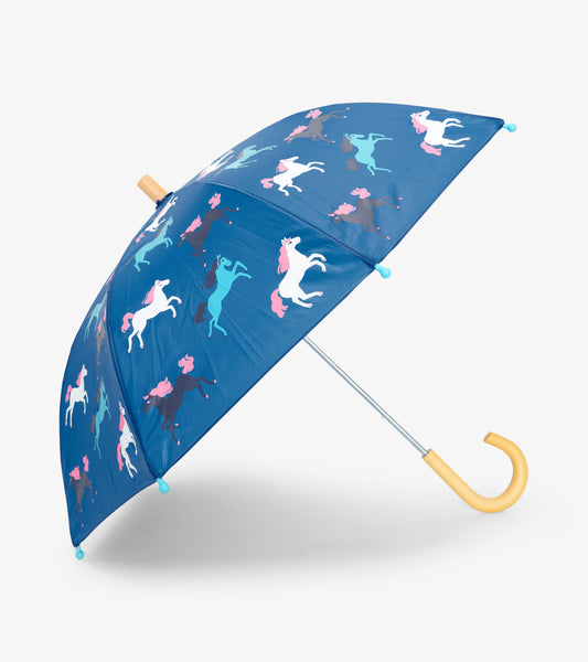 Hatley Colour Changing Umbrella - Prancing Horses