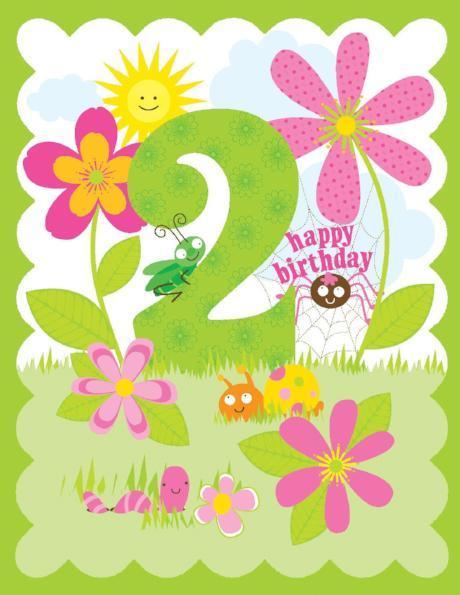 Yellow Bird Card - 2nd Birthday Garden