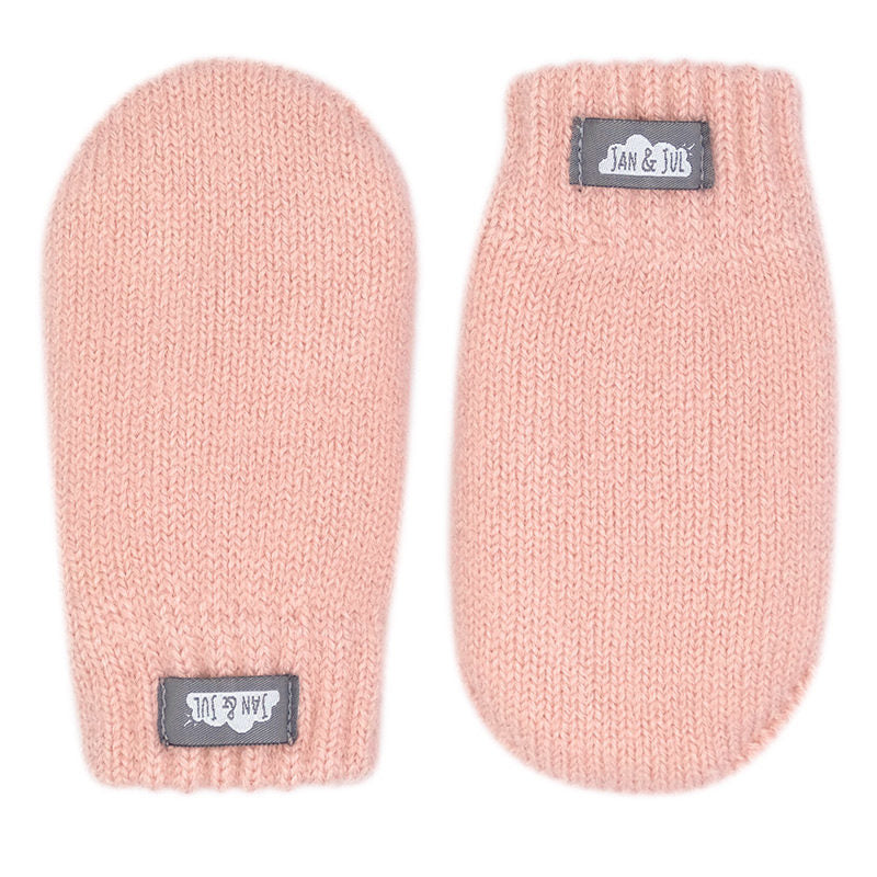 Knit Mittens - Light Pink
