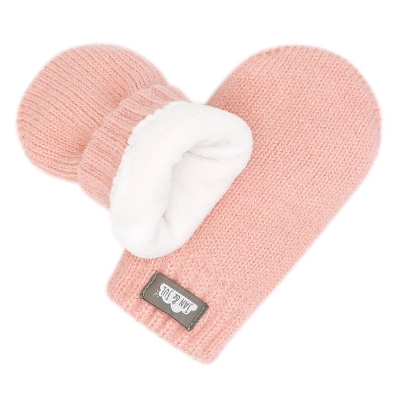 Knit Mittens - Light Pink
