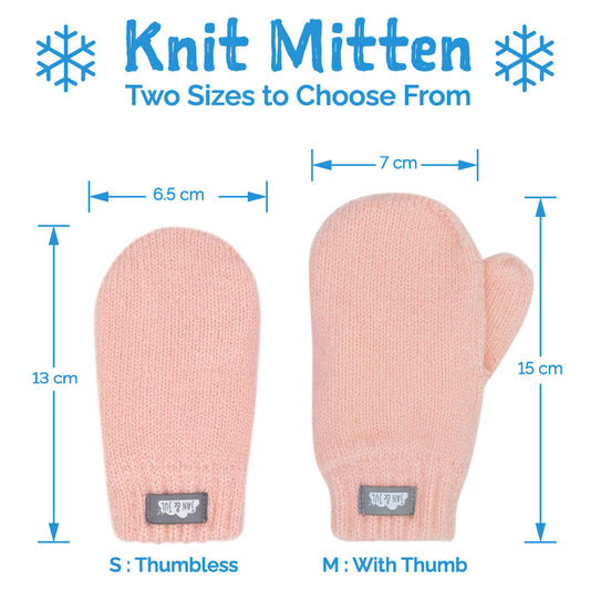 Knit Mittens - Light Pink
