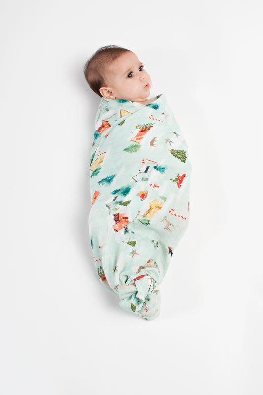 Loulou Lollipop Muslin Swaddle - Merry and Bright