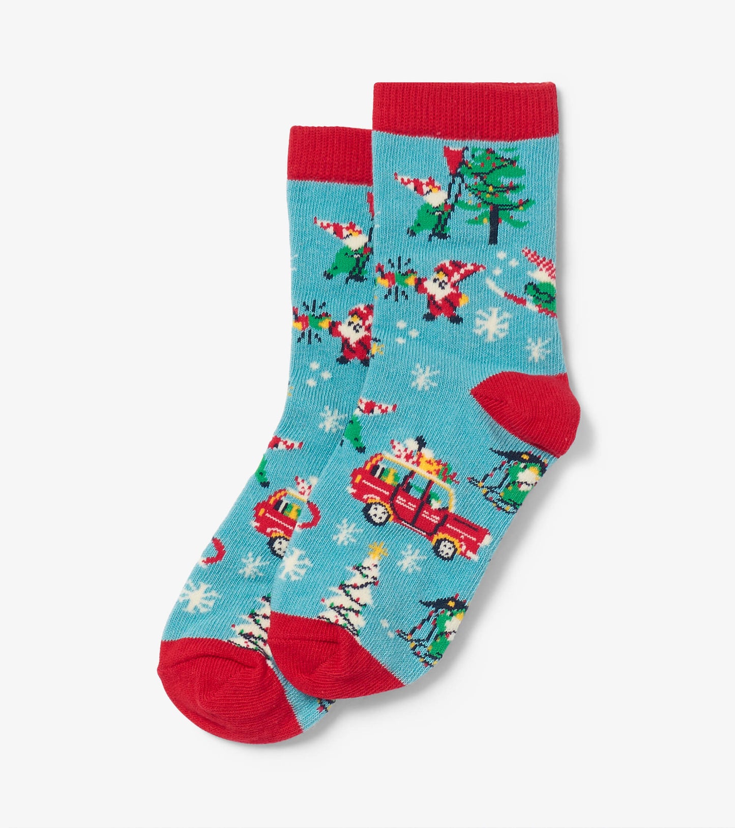 Little Blue House Crew Socks - Blue Gnome for the Holidays (Final Sale)