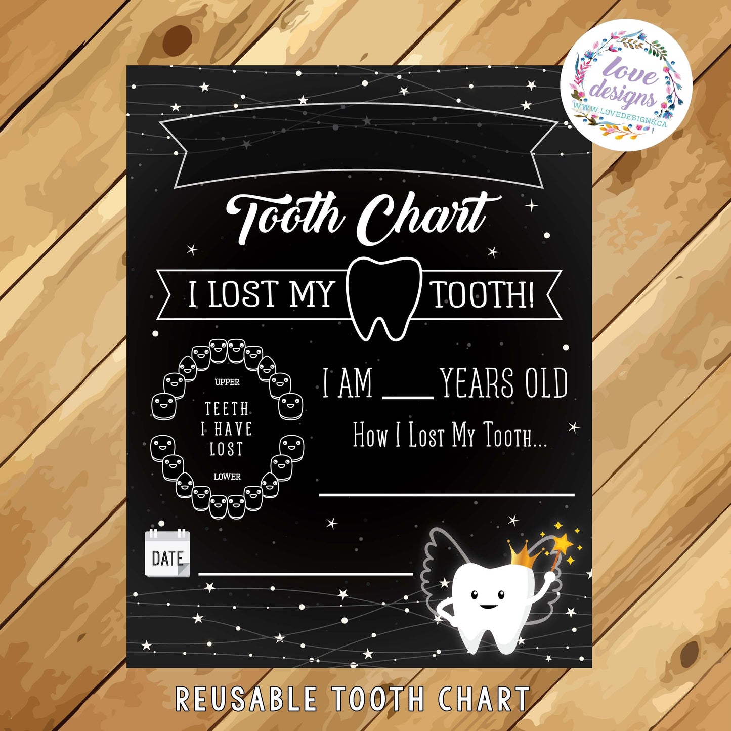 Love Designs Tooth Tracker Chart