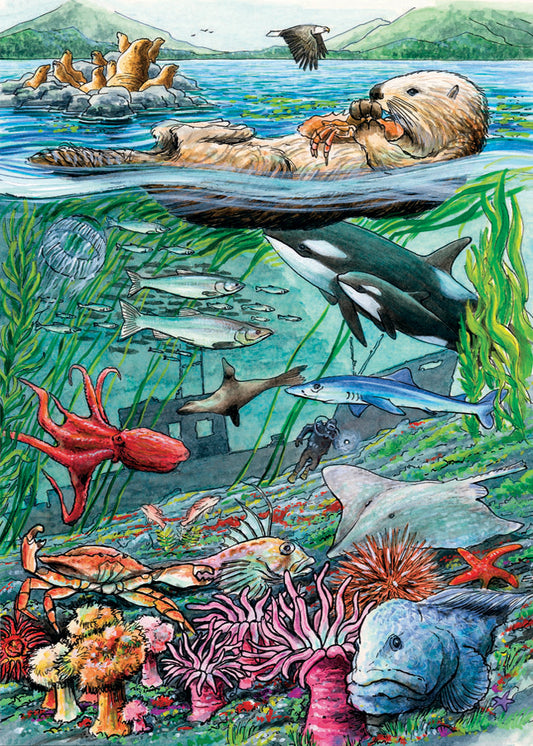 Cobble Hill 35 Piece Tray Puzzle - Life on the Pacific Ocean
