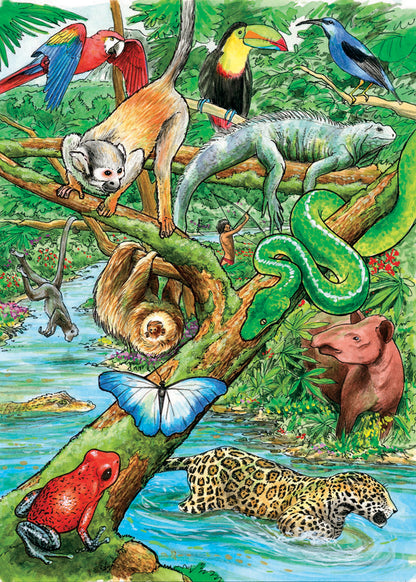 Cobble Hill 35 Piece Tray Puzzle - Life in a Tropical Rainforest