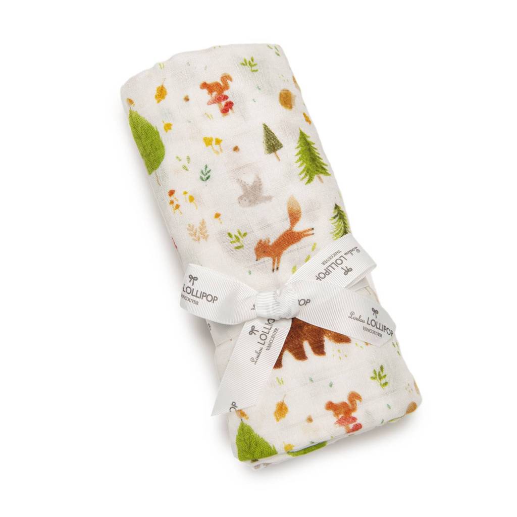 Loulou Lollipop Muslin Swaddle - Forest Friends