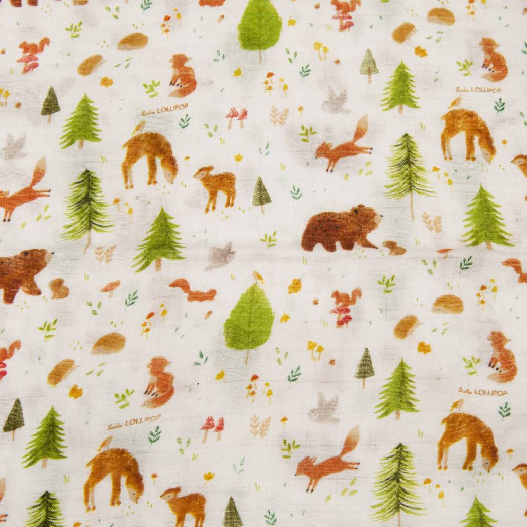 Loulou Lollipop Muslin Swaddle - Forest Friends