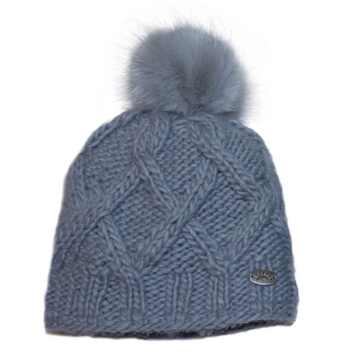 Calikids Knit Pom Pom Hat - Grey