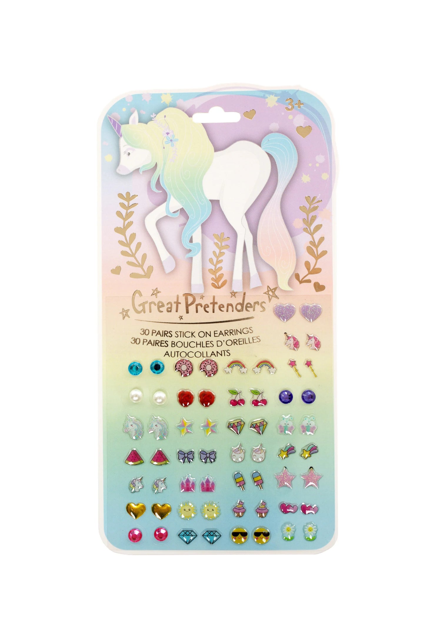 Great Pretenders Stick On Earrings - Whimsical Unicorn